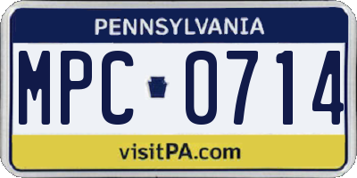 PA license plate MPC0714