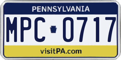 PA license plate MPC0717