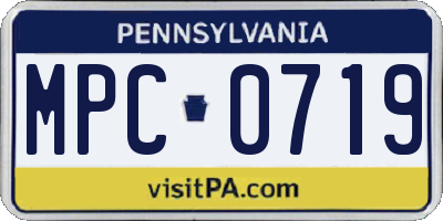 PA license plate MPC0719