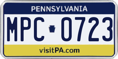 PA license plate MPC0723