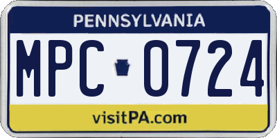 PA license plate MPC0724