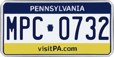 PA license plate MPC0732
