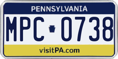 PA license plate MPC0738