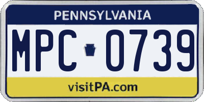 PA license plate MPC0739