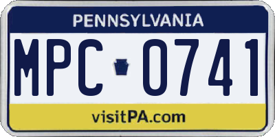 PA license plate MPC0741