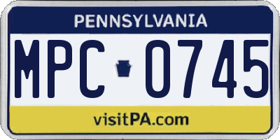 PA license plate MPC0745