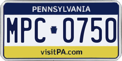 PA license plate MPC0750