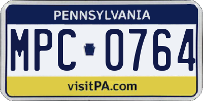 PA license plate MPC0764