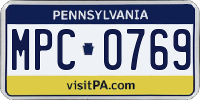 PA license plate MPC0769