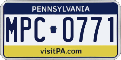 PA license plate MPC0771