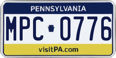 PA license plate MPC0776