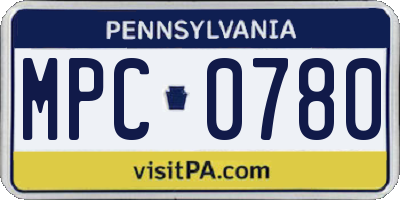 PA license plate MPC0780