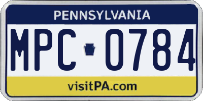 PA license plate MPC0784