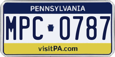 PA license plate MPC0787