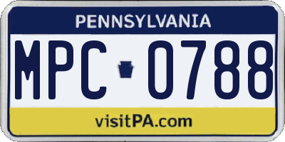 PA license plate MPC0788