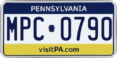 PA license plate MPC0790