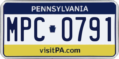 PA license plate MPC0791