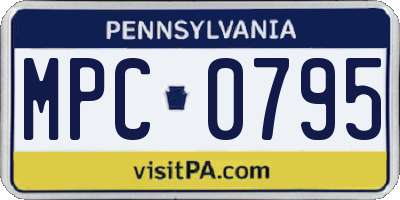 PA license plate MPC0795
