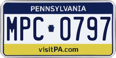 PA license plate MPC0797