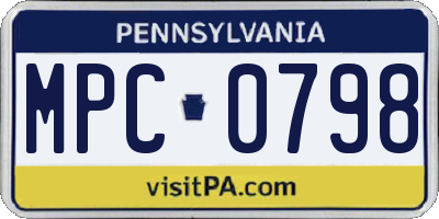 PA license plate MPC0798