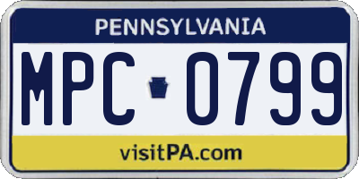 PA license plate MPC0799
