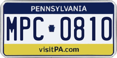PA license plate MPC0810
