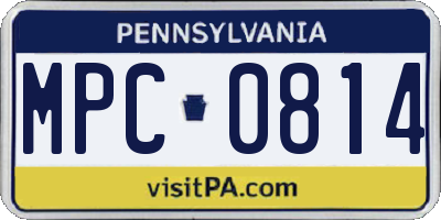PA license plate MPC0814