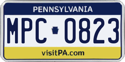 PA license plate MPC0823