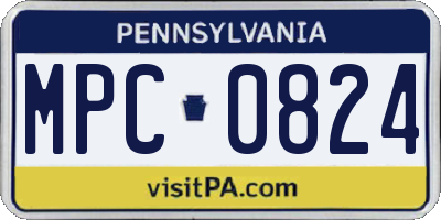 PA license plate MPC0824