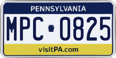 PA license plate MPC0825