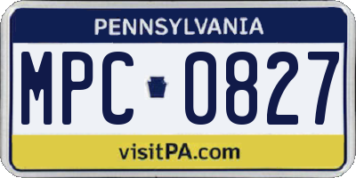 PA license plate MPC0827