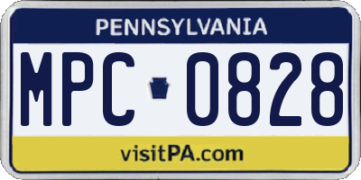 PA license plate MPC0828