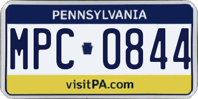 PA license plate MPC0844