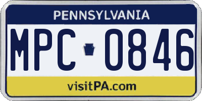 PA license plate MPC0846