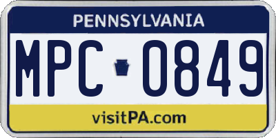 PA license plate MPC0849