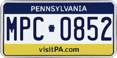 PA license plate MPC0852