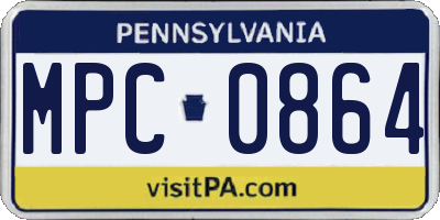 PA license plate MPC0864