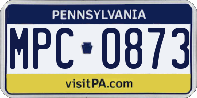 PA license plate MPC0873