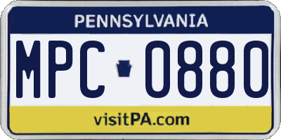PA license plate MPC0880