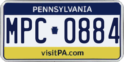 PA license plate MPC0884