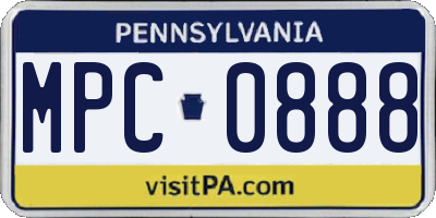 PA license plate MPC0888
