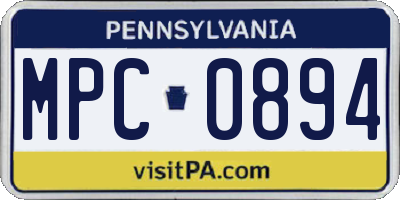 PA license plate MPC0894