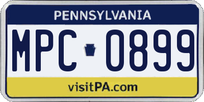 PA license plate MPC0899
