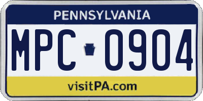 PA license plate MPC0904