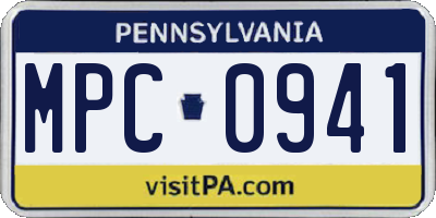 PA license plate MPC0941