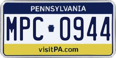 PA license plate MPC0944