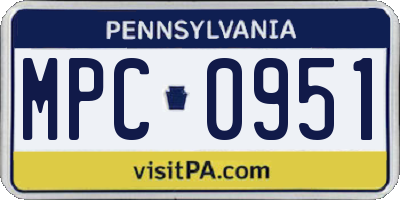 PA license plate MPC0951