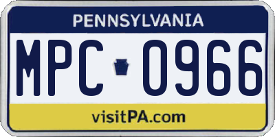 PA license plate MPC0966