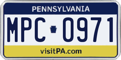PA license plate MPC0971