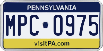 PA license plate MPC0975